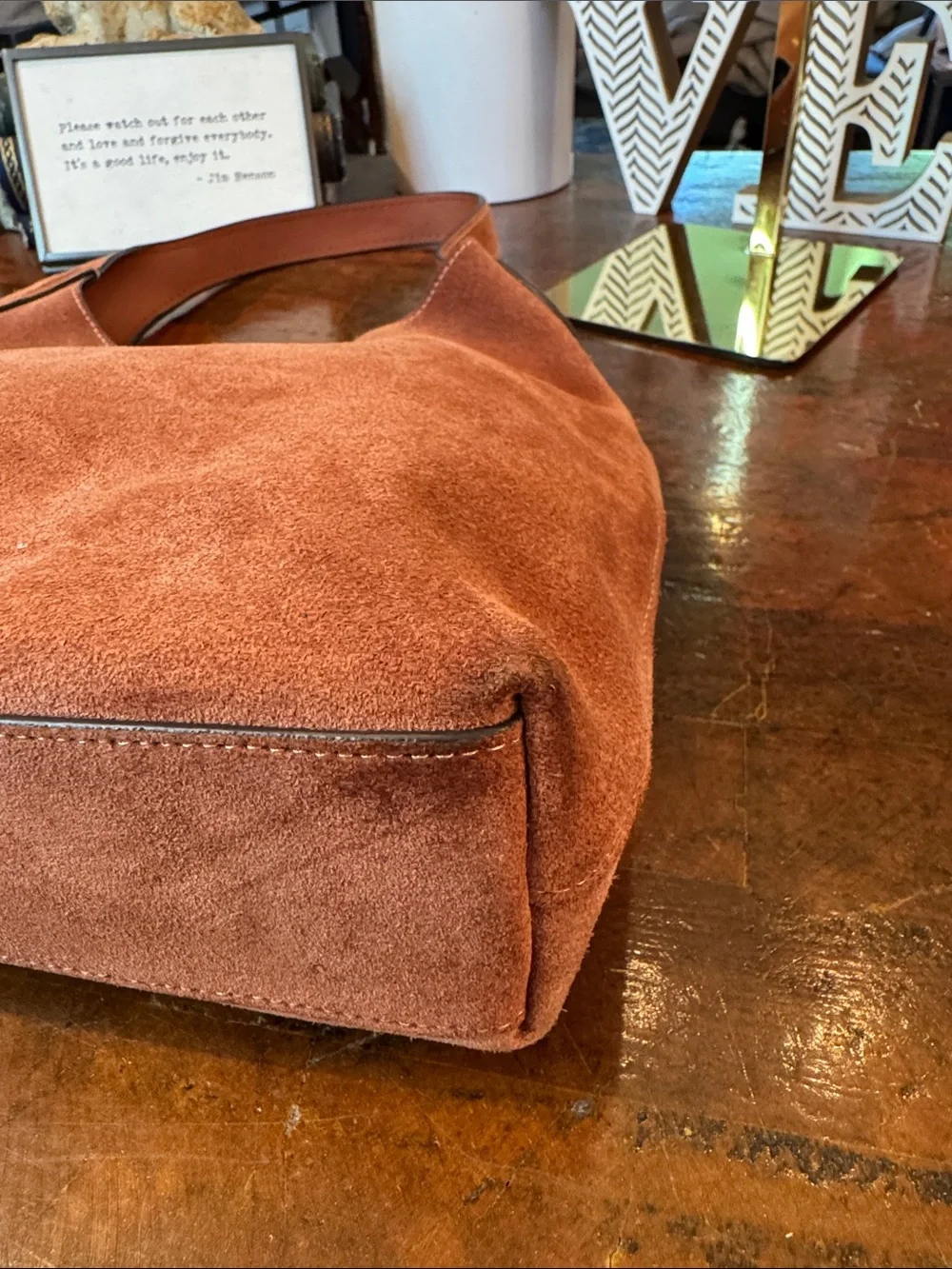 Coach Suede Shoulder Bag in Rust